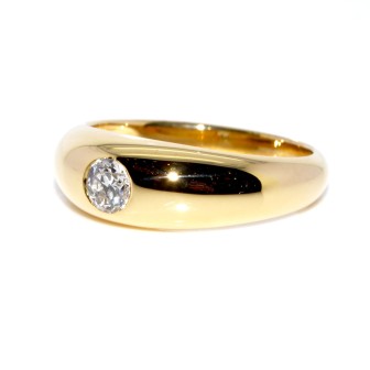 Bijoux anciens - Bague jonc diamant 