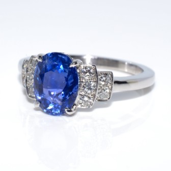 Bagues de fiançailles - Bague saphir et diamants