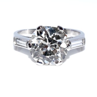 Bagues de fiançailles - Bague solitaire diamant 3,52 carat