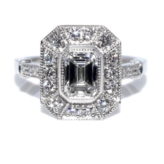 Bijoux récents - Bague diamant taille émeraude 