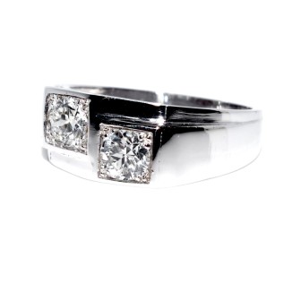 Bijoux anciens - Bague toi et moi Art Déco diamants