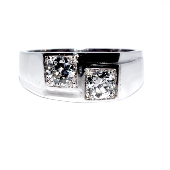 Bijoux anciens - Bague toi et moi Art Déco diamants