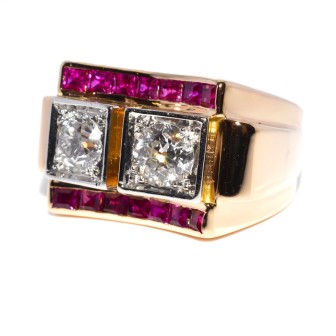 Bagues de fiançailles - Bague Tank diamants 