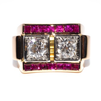 Bagues de fiançailles - Bague Tank diamants 