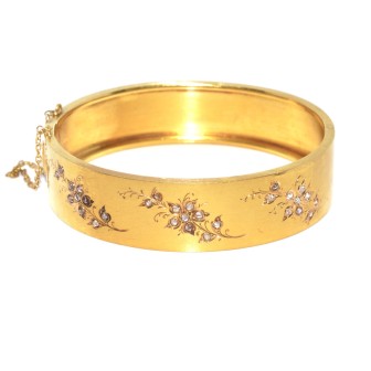 Bijoux anciens - Bracelet jonc ancien en or 