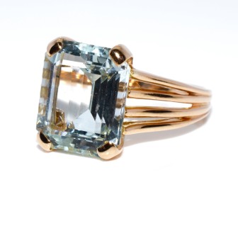 Bijoux anciens - Bague aigue marine vintage