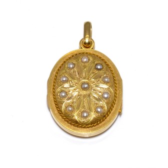 Bijoux anciens - Pendentif porte photo ancien 