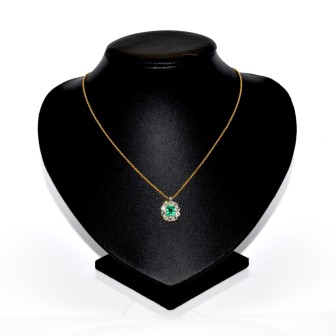 Bijoux anciens - Pendentif marguerite émeraude