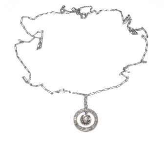 Bijoux anciens - Pendentif Art Déco diamants 