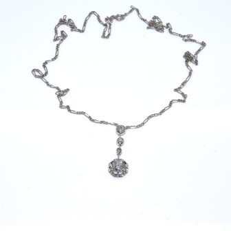 Bijoux anciens - Pendentif art deco diamants