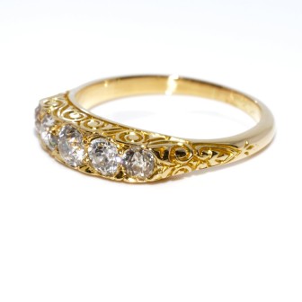 Bagues de fiançailles - Bague jarretière ancienne diamants 