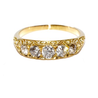 Bagues de fiançailles - Bague jarretière ancienne diamants 