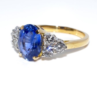 Bagues de fiançailles - Bague saphir et diamants