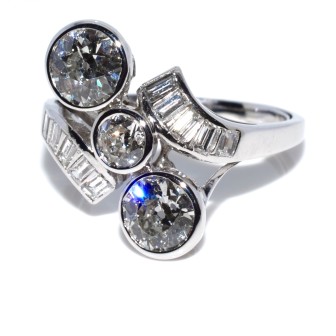 Bagues de fiançailles - Bague Art-Déco diamants 