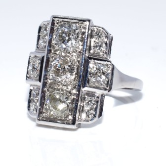 Bijoux anciens - Bague art déco diamants