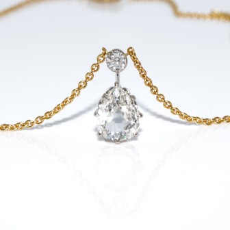Bijoux anciens - Pendentif diamant poire 