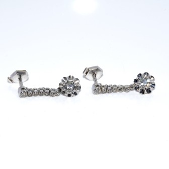 Bijoux anciens - Boucles d'oreilles diamants 