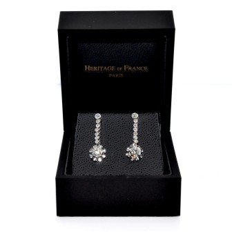 Bijoux anciens - Boucles d'oreilles diamants 