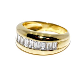 Bagues de fiançailles - Bague vintage diamants taille baguettes