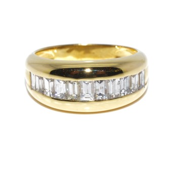 Bagues de fiançailles - Bague vintage diamants taille baguettes