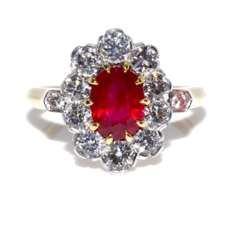 Bagues de fiançailles - Bague Pompadour rubis et diamants