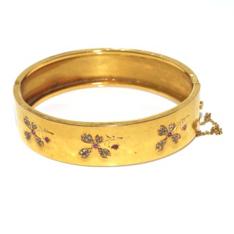 Bijoux anciens - Bracelet jonc ancien en or 
