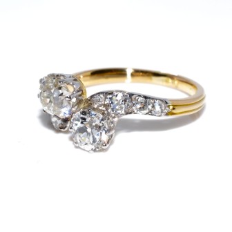 Bijoux anciens - Bague toi et moi diamants 