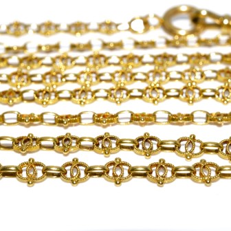 Bijoux anciens - Long sautoir ancien en or jaune