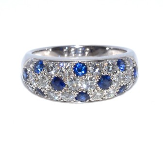 Bagues de fiançailles - Bague jonc diamants et saphirs