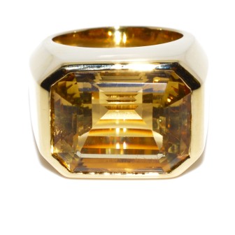 Bijoux anciens - Bague citrine vintage