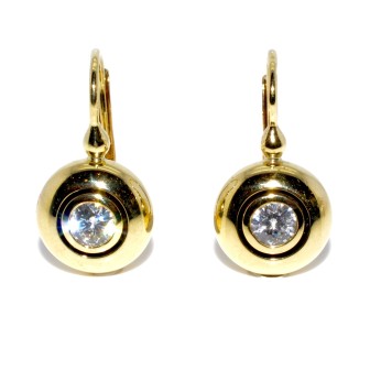 Bijoux anciens - Boucles d'oreilles dormeuses diamants 