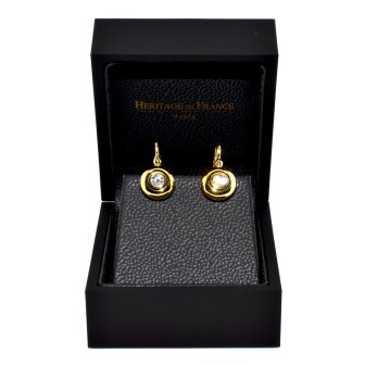 Bijoux anciens - Boucles d'oreilles dormeuses diamants 