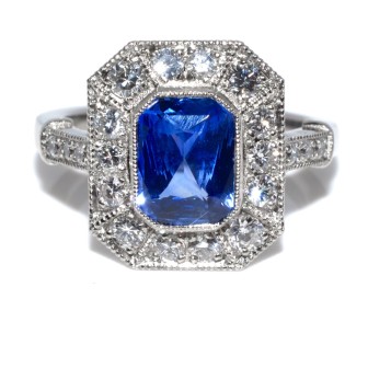 Bagues de fiançailles - Bague saphir et diamants