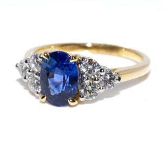 Bagues de fiançailles - Bague saphir et diamants
