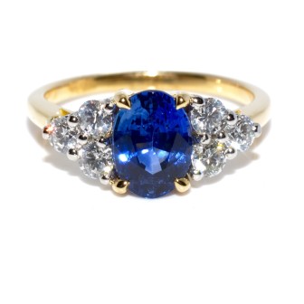 Bagues de fiançailles - Bague saphir et diamants