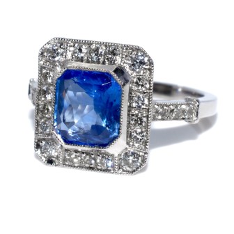 Bagues de fiançailles - Bague saphir et diamants