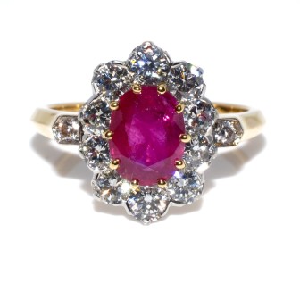 Bagues de fiançailles - Bague Pompadour rubis et diamants