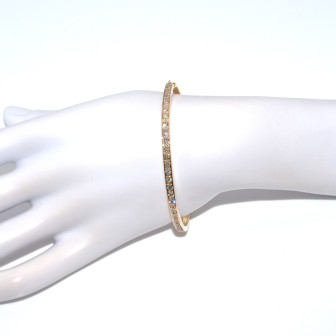 Bijoux Récents - Bracelet jonc en or et diamants
