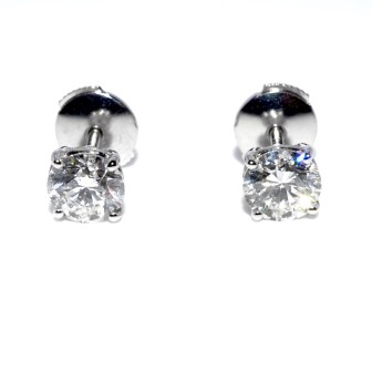 Bijoux anciens - Boucles d'oreilles (puces) diamants - 1,80 carats total