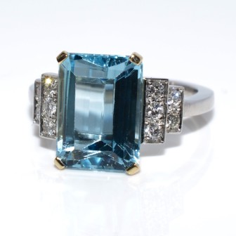 Créations - Bague aigue marine 