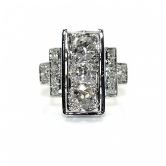 Bagues de fiançailles - Bague Art Déco diamants, vers 1920 