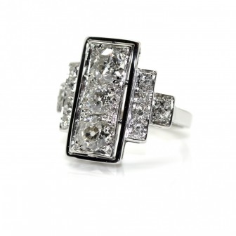 Bagues de fiançailles - Bague Art Déco diamants, vers 1920 