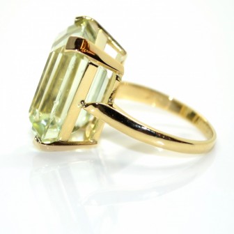 Bijoux anciens - Bague vintage - Beryl vert 19cts