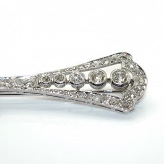 Bijoux anciens - Barrette Art Déco diamants 