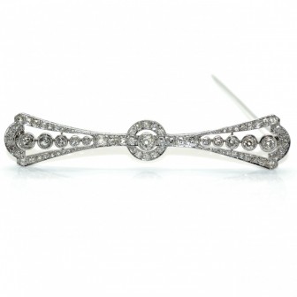 Bijoux anciens - Barrette Art Déco diamants 