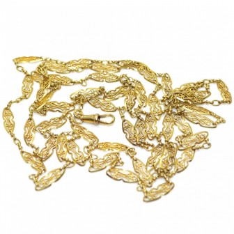 Bijoux anciens - Long sautoir ancien en or jaune - Vendu