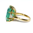 Bagues de fiançailles - Bague émeraude 11,88 carats et diamants triangle