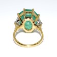 Bagues de fiançailles - Bague émeraude 11,88 carats et diamants triangle
