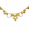 Bijoux anciens - Collier draperie en or jaune et diamant , vers 1890