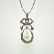 Bijoux anciens - Pendentif Belle Epoque diamants et perle